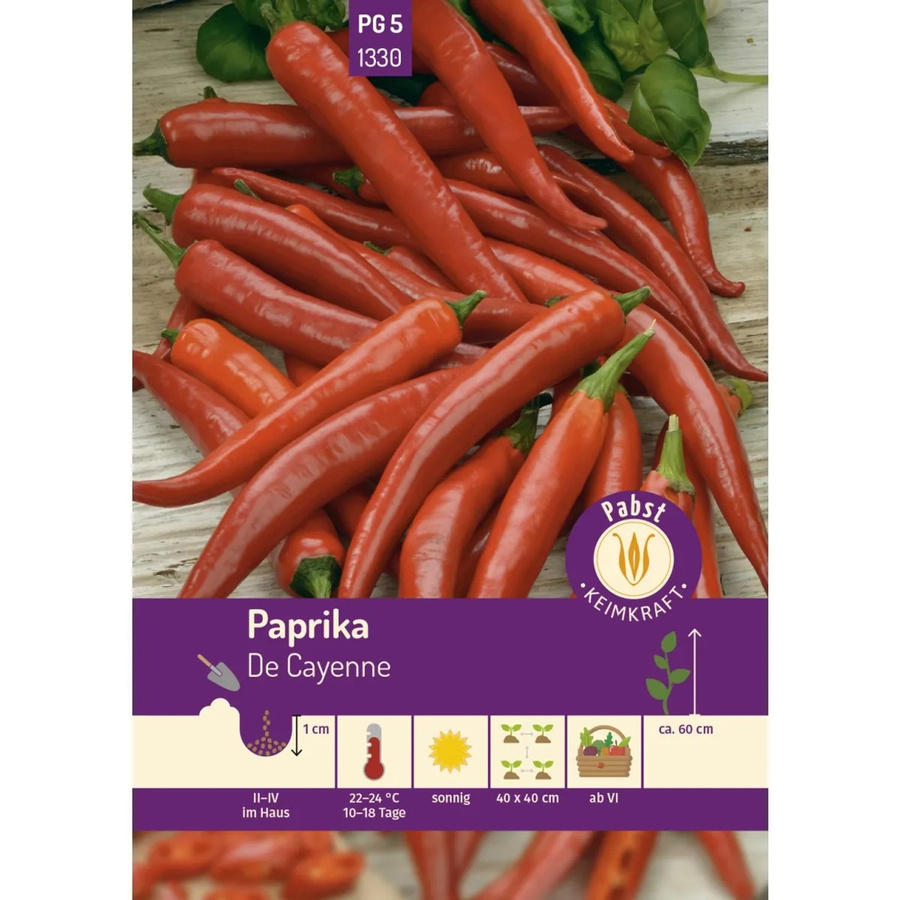 Pabst Keimkraft Paprika De Cayenne Saatgut Lang und Scharf - Bild 2