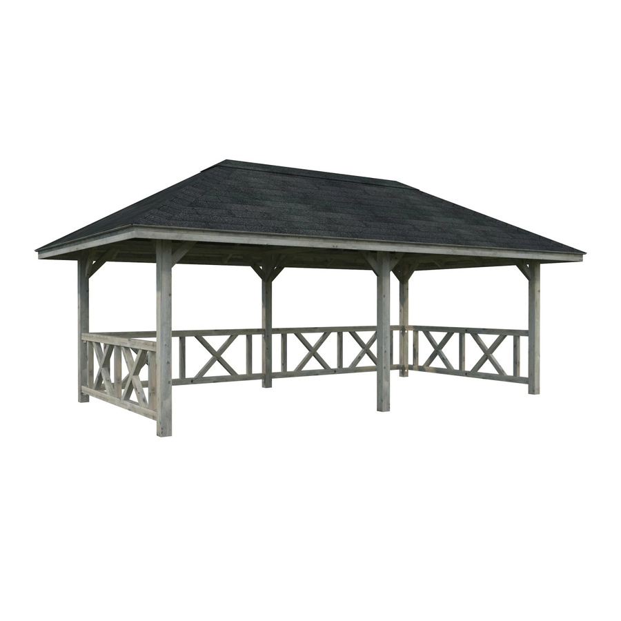 PALMAKO Pavillon Bianca Set 107 aus Fichtenholz in Grau, B/H/T: 588 x 319 x 300 cm - Bild 2