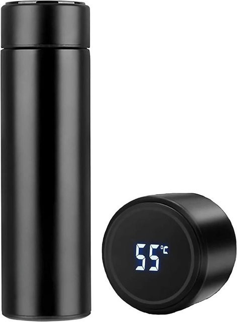 Smarte Isolierflasche Your Warm Home aus Edelstahl mit LED digitaler Temperaturanzeige, Schwarz, 500 ml - Bild 1