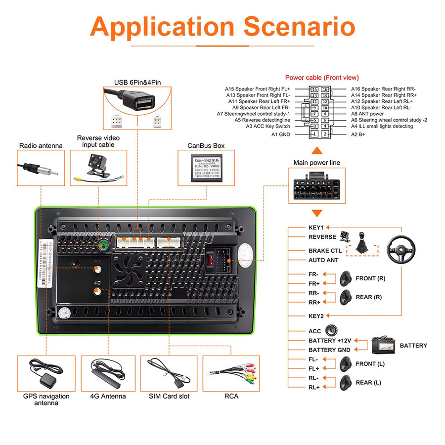 Canbus Decoder G-RZ-FT52 Verkabelungsadapter für JBL AMP Toyota Corolla 2014 - 2018 Prado Land CHR Camry Android Autoradio in Schwarz - Bild 4