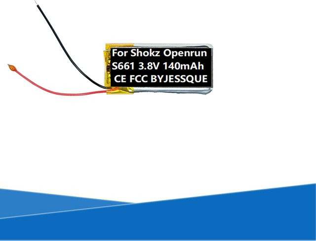 Ersatzakku 140 mAh 3,8 V für Shokz Openrun S661 Bone-Conduction Kopfhörer in Silber - Bild 1