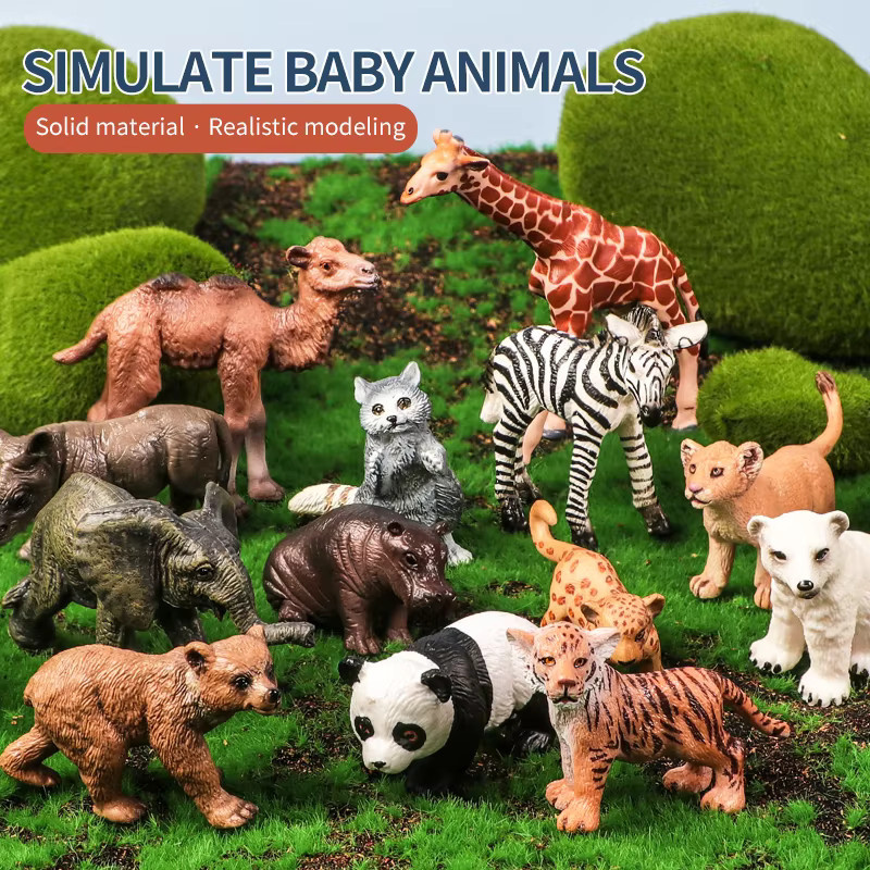 XIALIBAOMOWAN Mini Wilde Tiere Puppe Set, Tiere, Kunststoff, Bunt / Mehrfarbig - Bild 2