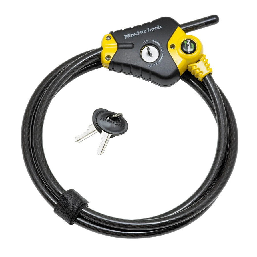 Master Lock Python Kabelschloss Schwarz-Gelb aus Edelstahl mit 1,8 m Länge - Bild 2