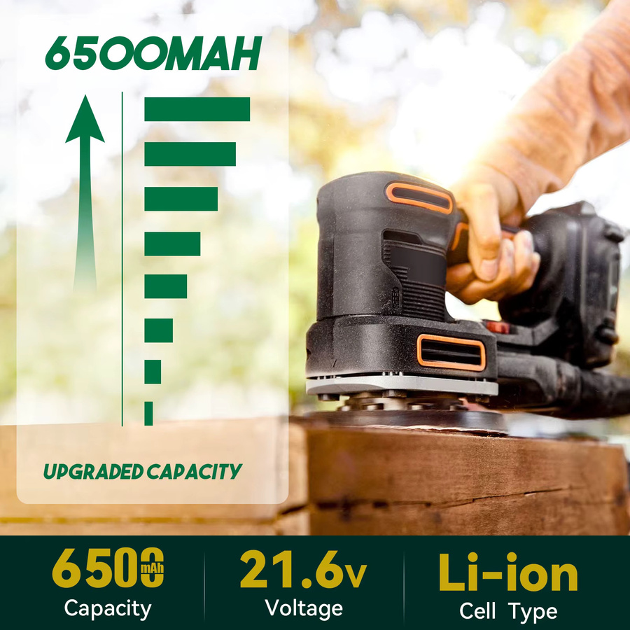 Worx Ersatzakku 20 V Li-Ionen-Akku mit 6500 mAh in Schwarz für WA3520 WA3525 WA3575 WG151S WG155S WG251S WG255S WG540S WG545S WG890 - Bild 2