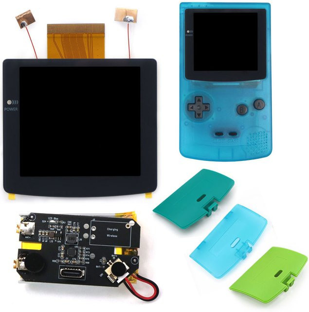 HISPEEDIDO 2,8 Zoll Laminierter IPS-LCD-Bildschirm mit Hintergrundbeleuchtung und USB-C-Aufladung für Gameboy Color GBC in Weiß - Bild 1