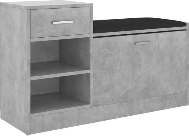 vidaXL Schuhbank modern in Grau mit Kunstleder und Holzwerkstoff, B/T/H: 94,5 x 31 x 57 cm - Bild 1