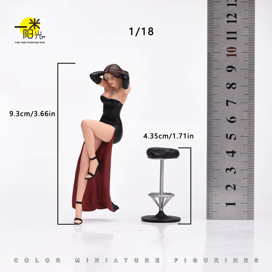 MAK Miniatur-Figuren, Schöne Frau Sitzend auf Hocker, Einzelfigur - Bild 2