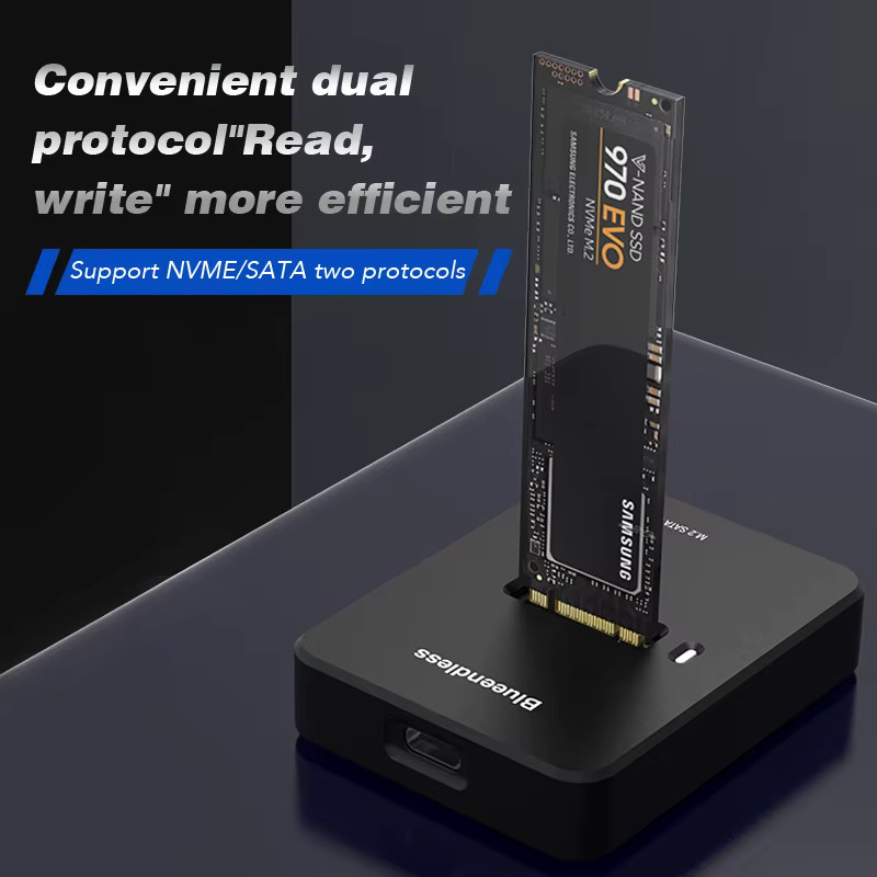Blueendless Externe M.2 SATA SSD-Festplatte Gehäuse mit 10 Gbit/s Übertragungsrate in Schwarz - Bild 2