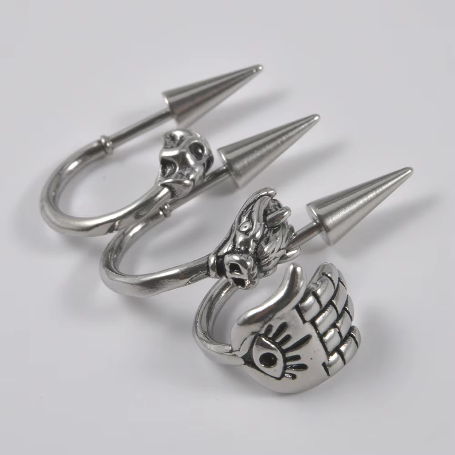 Dreamlee Ohrstecker, chirurgischer Stahl, Punk Gothic, Unisex, 20g - Bild 3