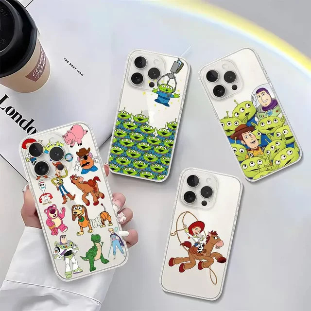 Mesuca Transparentes Handycase im Cartoon Toy Story Design für iPhone 11 bis iPhone 17 Pro Max Plus und weitere Modelle - Bild 1