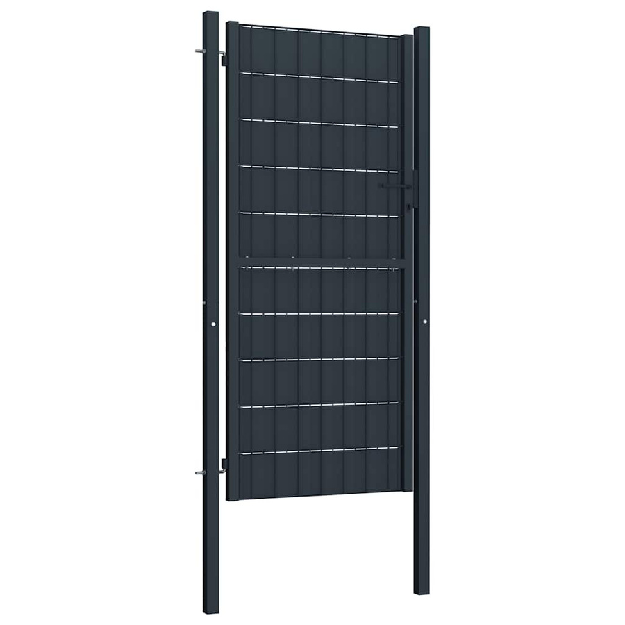 Vidaxl Gartentor aus Stahl und PVC in Anthrazit, B/H: 100 x 204 cm - Bild 2