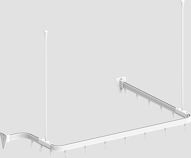 Euroshowers Duschvorhangstange Flexibel Formbar, Weiß, Länge: 300 cm - Bild 1