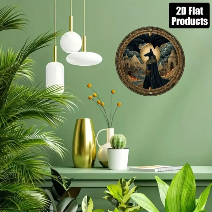 CIFBUY Rundes Aluminiumschild Anubis Vintage Wanddekoration Multicolour Durchmesser: 20,32 cm - Bild 5