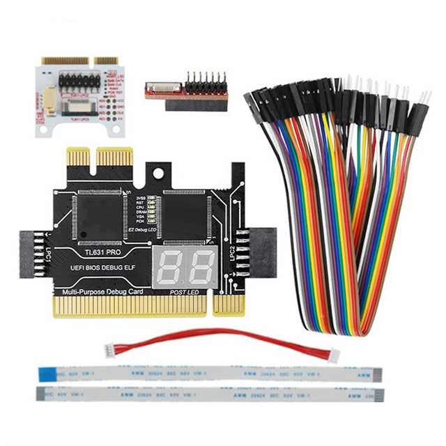 TL631 Pro Diagnosekarte und Erweiterungskarte für PCI-E Motherboard und Laptop in Schwarz - Bild 1