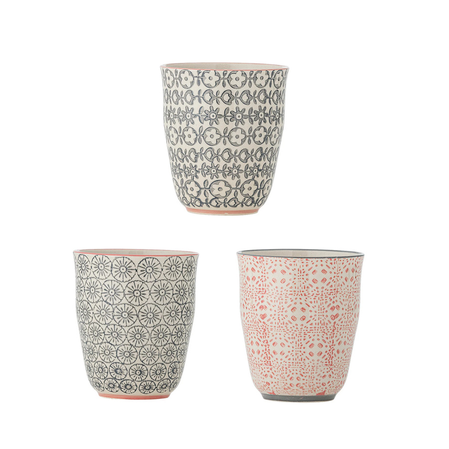 Bloomingville Becher-Set Cécile aus Steingut, 3 Stück - Bild 1
