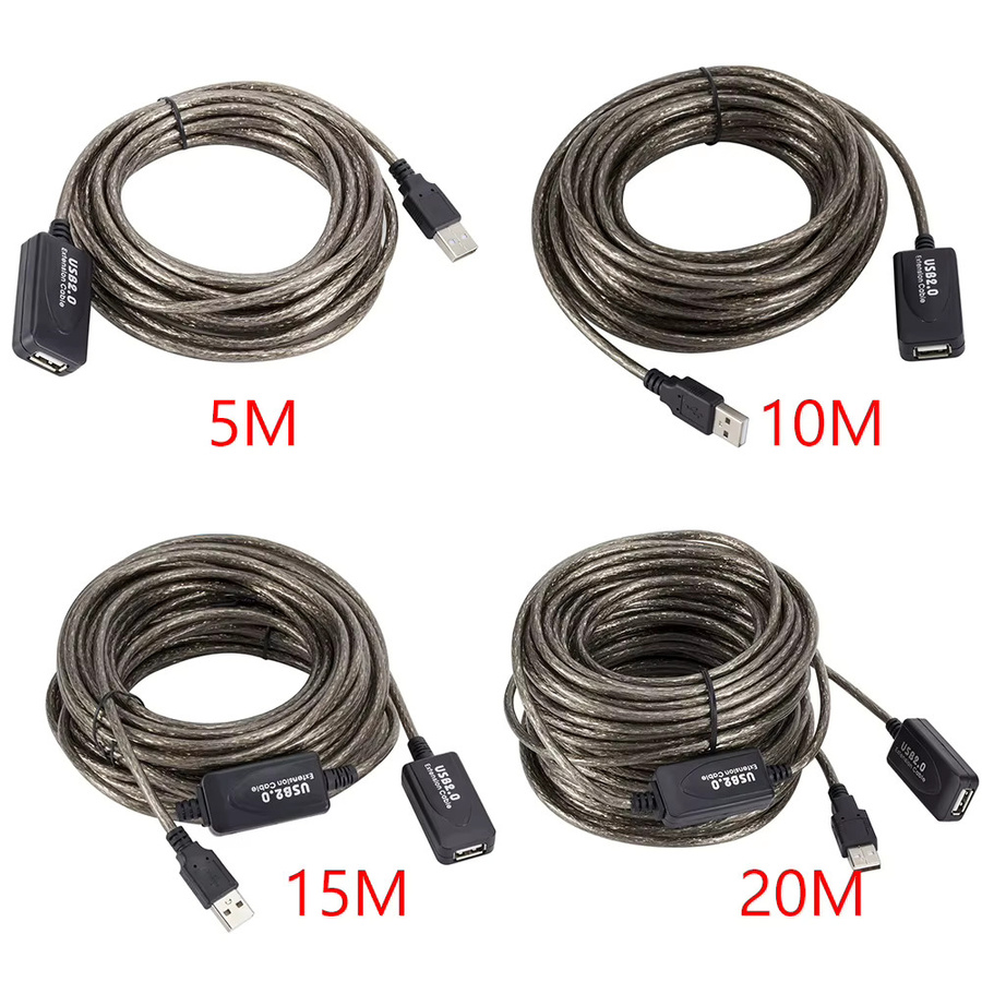 VODOOL USB 2.0 Aktives Verlängerungskabel USB-A Stecker auf Buchse in Schwarz - Bild 5