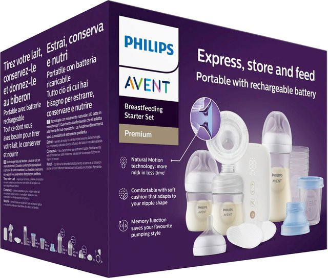 Philips Avent Still-Set mit elektrischer Milchpumpe Premium SCD330/31 in Weiß und Transparent - Bild 1