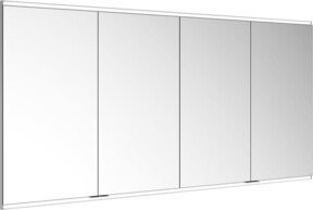 Keuco Spiegelschrank Royal Modular 2.0 in Weiß und Silber, 4-türig mit LED-Beleuchtung und Sensor-Schalter, B/H/T: 90 x 200 x 16 cm