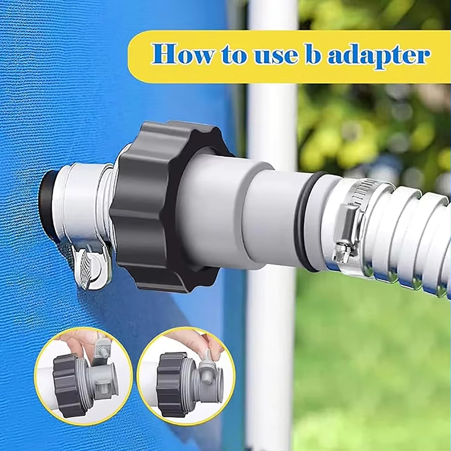 Pool-Schlauchadapter 1,25 bis 1,5 Zoll in Weiß für Pool-Pumpen und Meerwassersysteme mit Kolbenventilkragen - Bild 4
