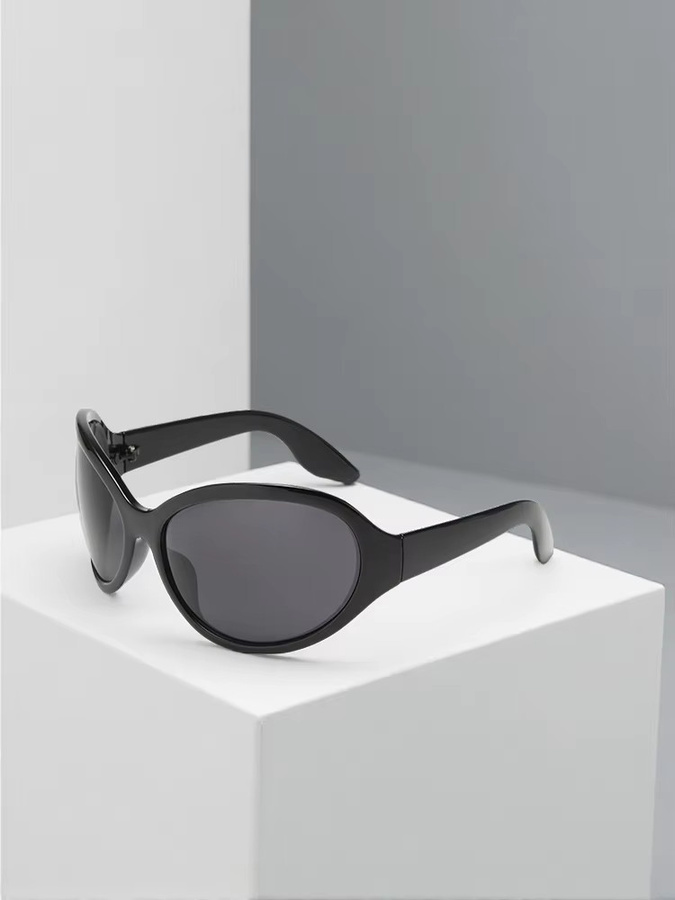 Glazzy Wrap-Ovalbrille für Damen, Vollrand, schwarz, grau - Bild 3