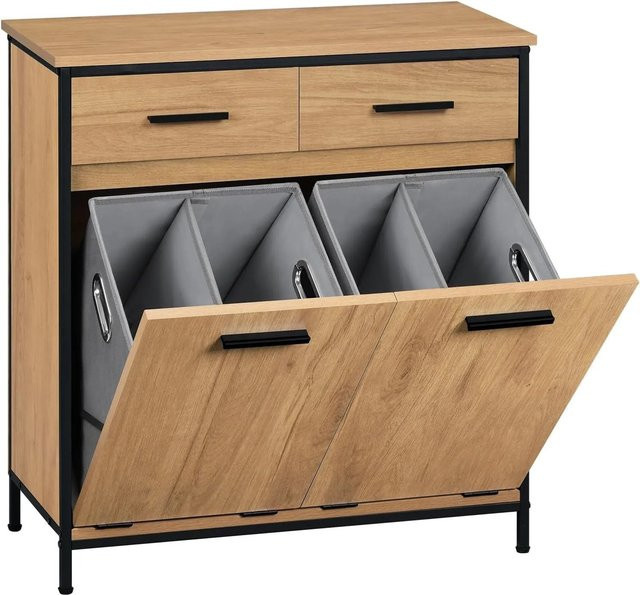 EUGAD Badkommode Badezimmerschrank mit 2 faltbaren Wäschesäcken, modern, B/T/H: 72,5 x 34,0 x 80,0 cm - Bild 1