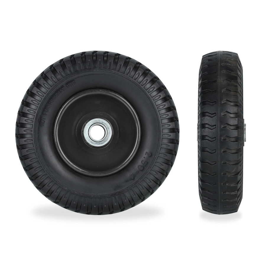 Relaxdays 2er Set Schubkarrenrad aus Vollgummi in Schwarz, Pannensicher, Durchmesser: 22 cm, Breite: 6 cm - Bild 2