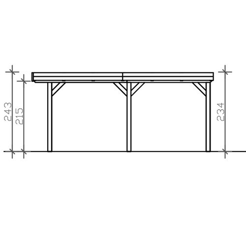 Skan Holz Carport Grunewald aus Fichte Leimholz mit EPDM-Dach in Braun, B: 321 cm, T: 554 cm, H: 243 cm - Bild 3