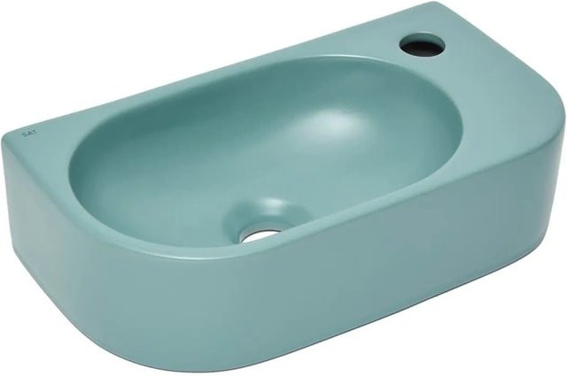 Swiss Aqua Technologies Hängewaschbecken aus Keramik in Grün Matt ohne Überlauf, Breite: 40 cm, Tiefe: 21,5 cm - Bild 1