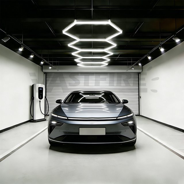 VASTFIRE Sechseck LED Garagenleuchten Set in Cool White für Werkstatt und Garage - Bild 1