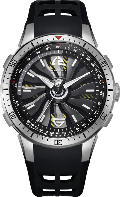 HANBORO Armbanduhr, Automatik, Edelstahl, Silikon, Schwarz, Herren - Bild 1