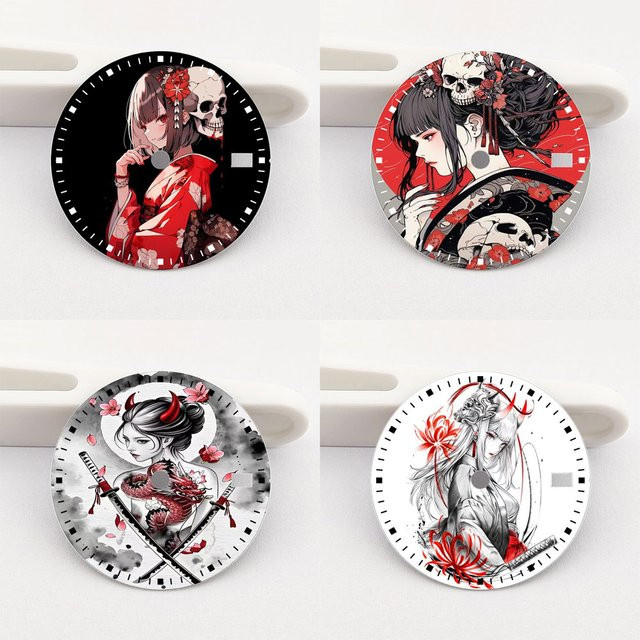 Uhrenzubehör Zifferblatt Female Samurai Element, 28,5 mm, NH35-Uhrwerk - Bild 1