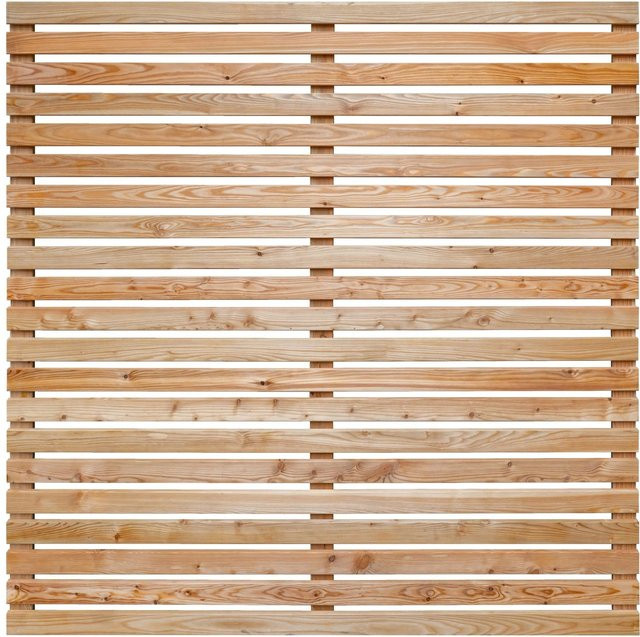 GartenLand Rhombus Holz Zaun Römö aus Lärche in Natur Braun mit 3 Riegeln, B/H: 180 x 180 cm - Bild 1