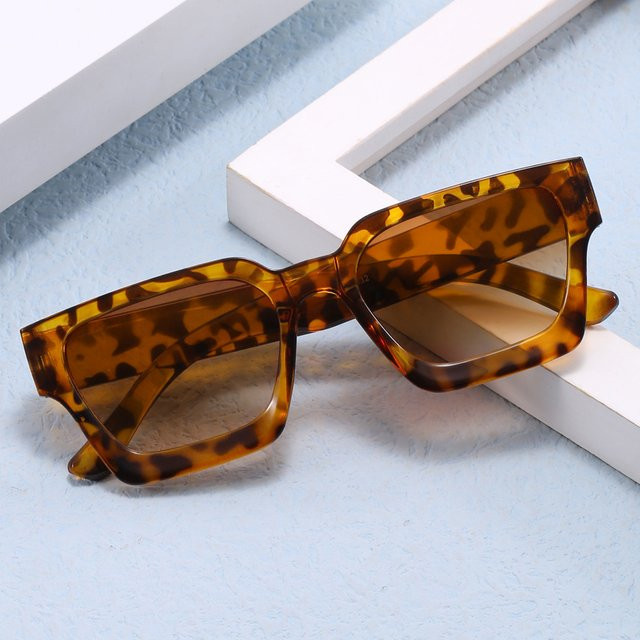 BYLEN Sonnenbrille, quadratisch, Vollrand, Kunststoff, Unisex, grün, braun - Bild 1