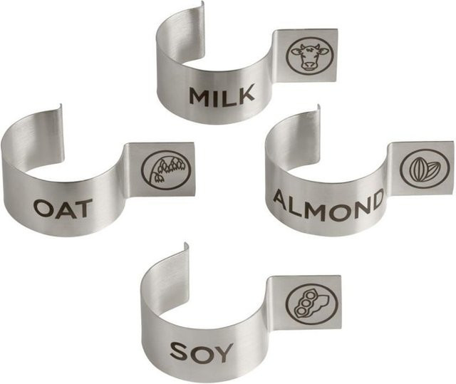 APS Labelclips für Glaskaraffe LINES, 4er Set, Silber, L x B x H: 4,5 x 4,5 x 2,5 cm - Bild 1
