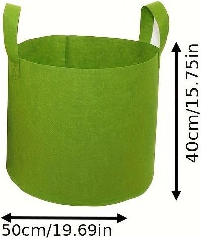 SZ-Damai Pflanzsack aus Vlies in Grün-Grau für Balkon und Garten, B/T/H: 50 x 40 x 40 cm - Bild 1