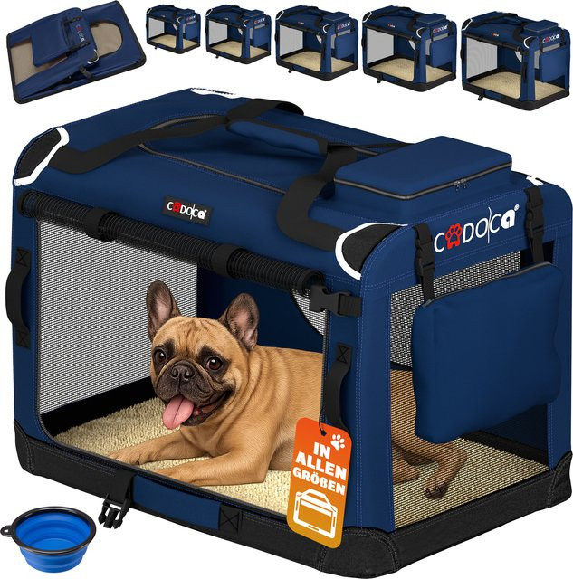 CADOCA Hundebox faltbar Blau, B/T/H: 60 x 42 x 44 cm - Bild 1