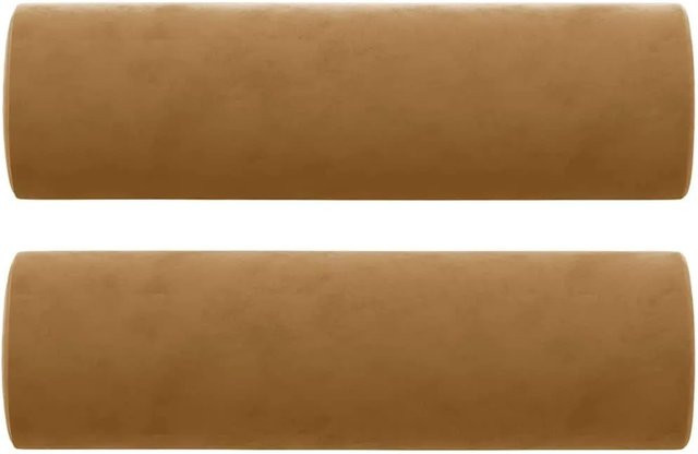 vidaXL Zierkissen Set aus Samt in Braun, 2 Stück, Form: Zylinder, Durchmesser: 15 cm, Höhe: 50 cm - Bild 1