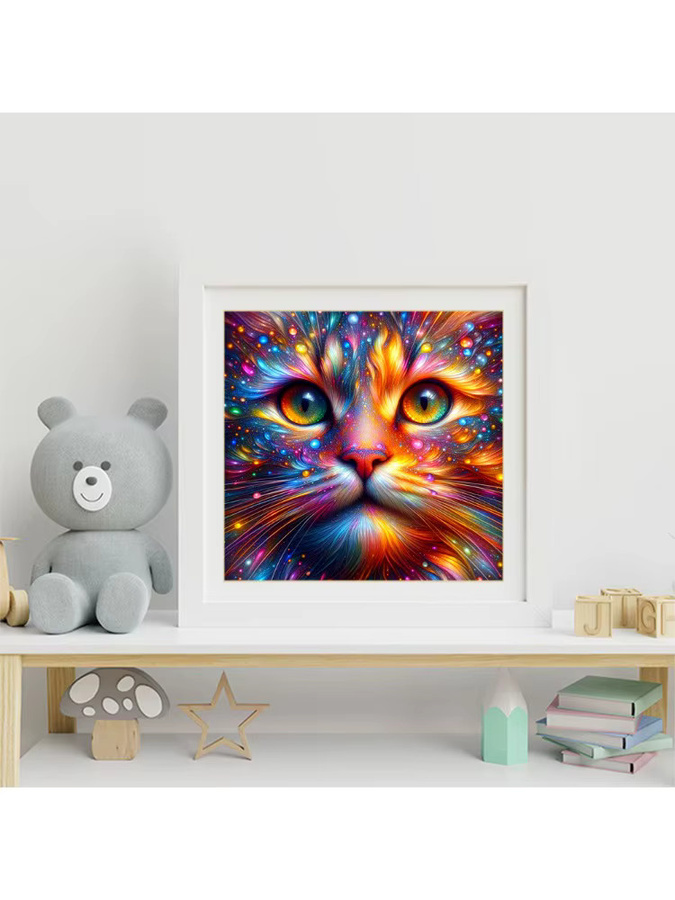 Evershine DIY-Diamant-Mosaik Set Katze in Multicolor, quadratische Kreuzstich-Malerei für Erwachsene - Bild 3