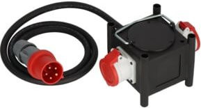 Brennenstuhl Kompakter Gummi-Stromverteiler Schwarz mit 2m Kabel und 2x CEE 400V/32A Steckdosen für den Baustelleneinsatz und Außenbereich - Bild 1