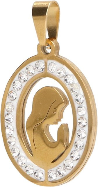 Anhänger Jungfrau Maria, Edelstahl, Gold, Unisex - Bild 1