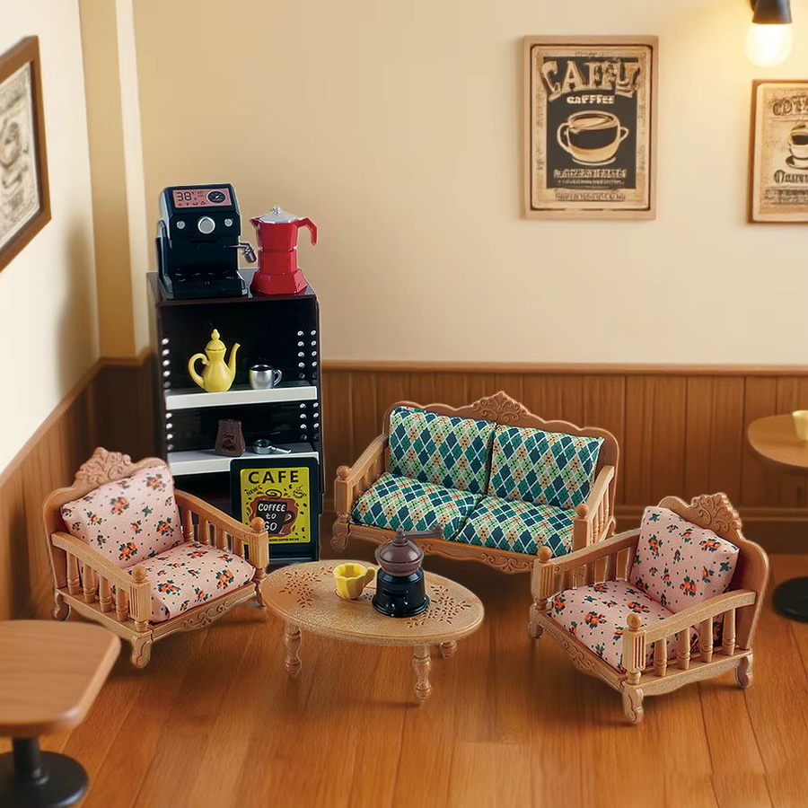 MSFTOYS Miniaturmöbel Montage Kaninchen Familie, Wohnzimmer Set, 1:12 Modell - Bild 2