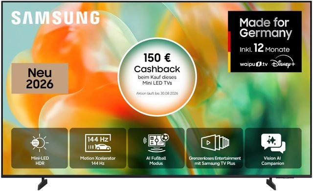 Samsung GU85M83HAU Mini LED Vision AI Smart TV 4K Ultra HD in Schwarz mit 214 cm Diagonale, 100 Hz, Sprachsteuerung, Bluetooth und Wi-Fi - Bild 1