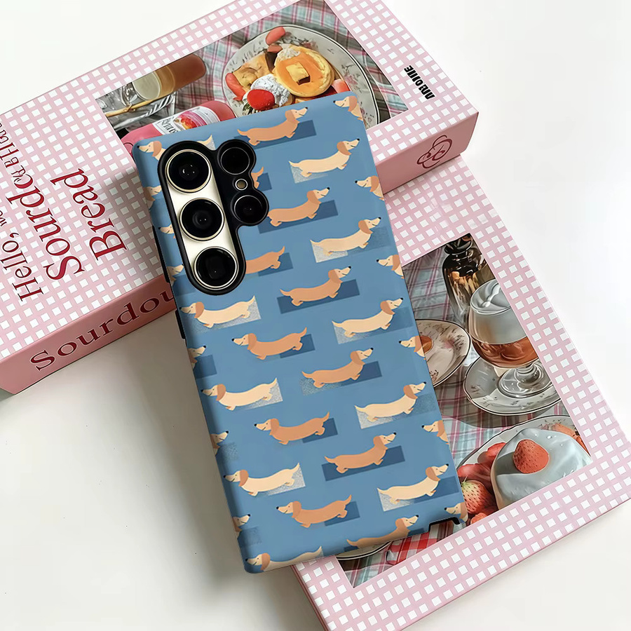 Stoßfeste und robuste Handyhülle mit Dackel-Motiv in Blau für Samsung Galaxy S26 S25 S24 S23 Ultra Plus - Bild 3