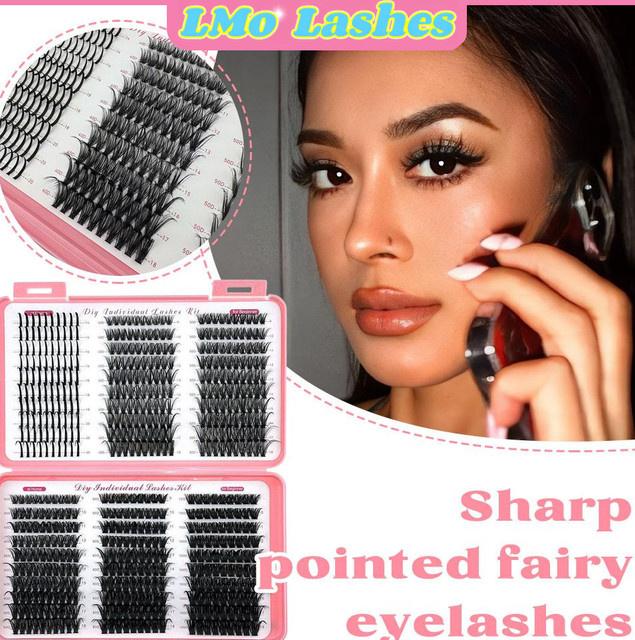 LMo Wimperncluster-Set, 6 Styles, 10–20 mm, D-Curly Volume, Black, Unisex - Bild 1