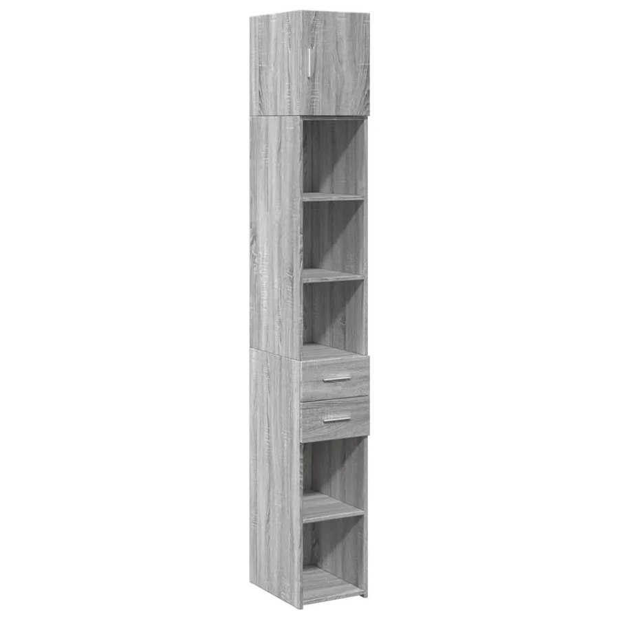 vidaXL Hochschrank Schmal Grau Sonoma, B/T/H: 30 x 42,5 x 225 cm - Bild 2