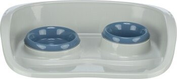 Trixie Napf-Set aus Kunststoff in Grün, Grau und Blau (B/T/H: 46,0 x 30,0 x 11,0 cm) - Bild 1