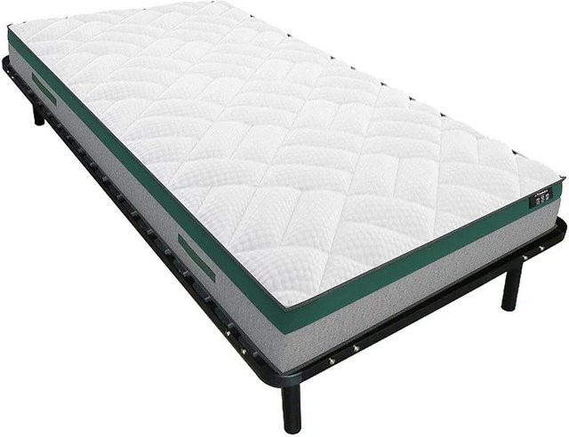 YSMÉE Matratze und Lattenrost Prestige Set mit Taschenfederkern in Schwarz, B/T/H: 90 x 190 x 3,8 cm - Bild 1