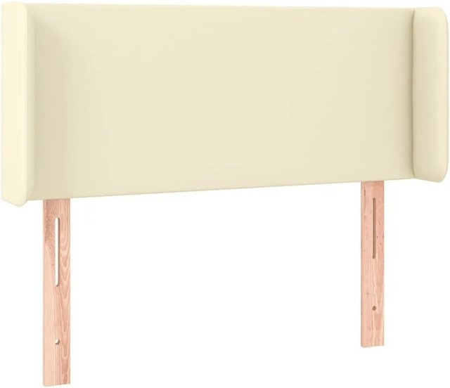 vidaXL Kopfteil mit Ohren in Creme, Kunstleder, B/T/H: 103 x 16 x 78/88 cm - Bild 1