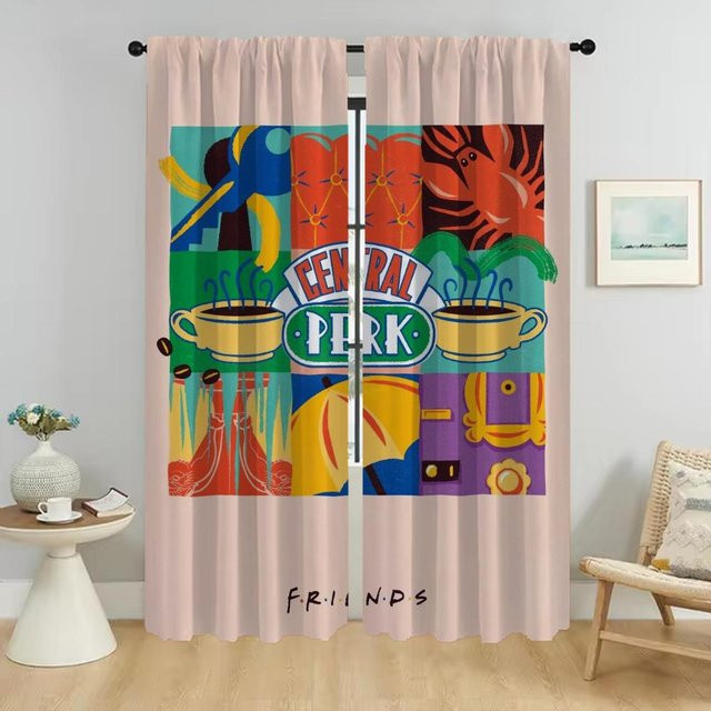 Elegante halbtransparente Raumvorhänge mit Grafikdesign in Pink, 2er-Set als Fenstergardine oder Raumteiler, Breite: 50 cm, Höhe: 70 cm pro Paneel - Bild 1