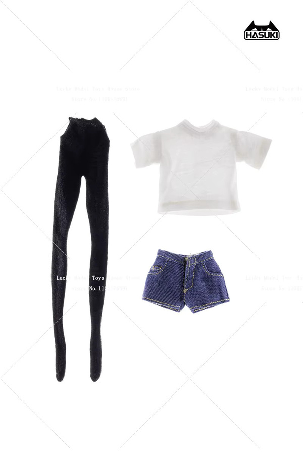 Hasuki Mobile Suit Girl, Zubehör, Pilotenjacke, weißes T-Shirt, Denim Shorts, Daunenjacke, Mantel - Bild 3